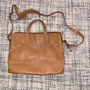 Fossil Emma Laptop Bag Crossbody Brown Leather Bag